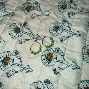 Urban Outfitters Green Beaded Hoop Earrings